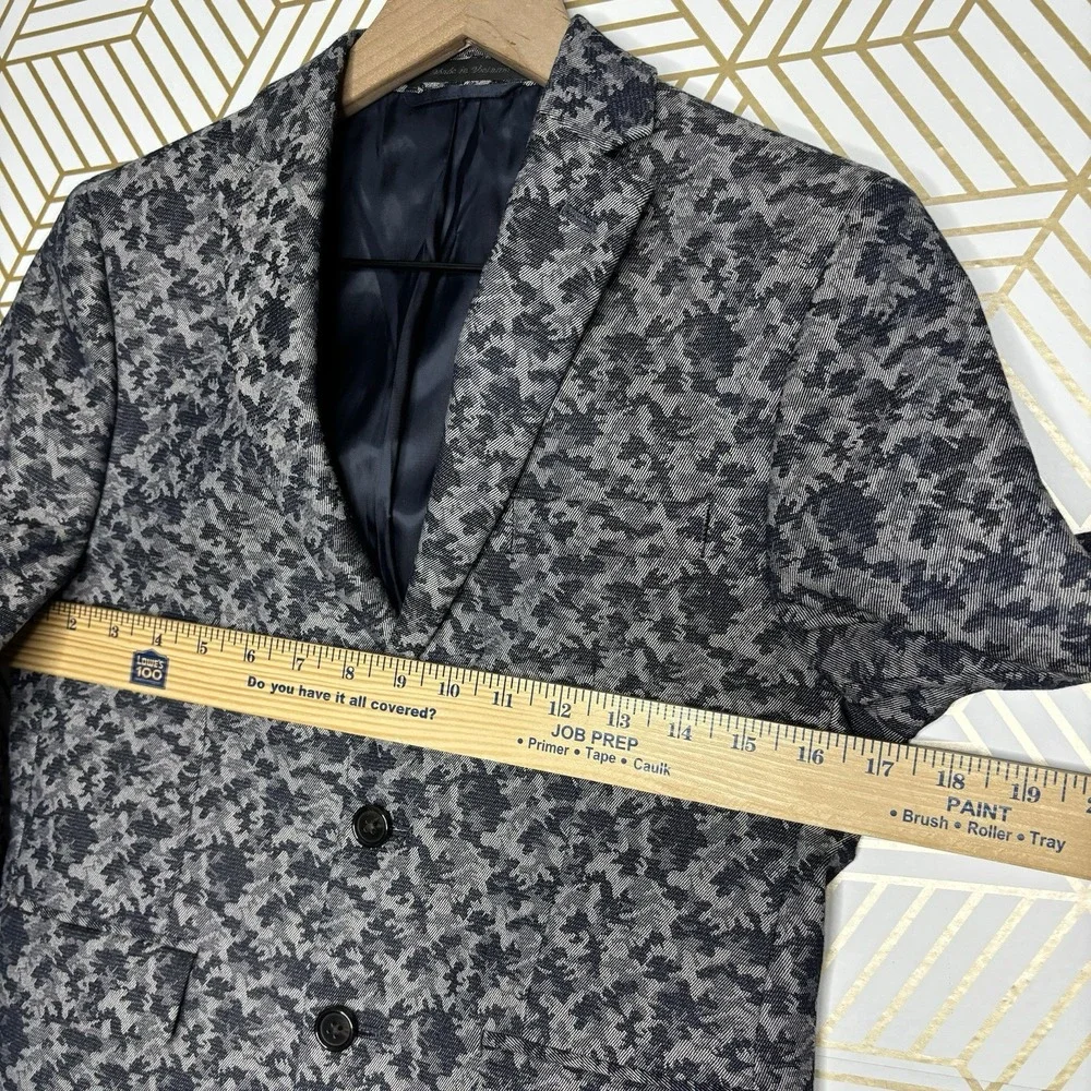 Lauren Ralph Lauren Boys Navy Camo Patterned Blazer 12R 2 Button Preppy Classic